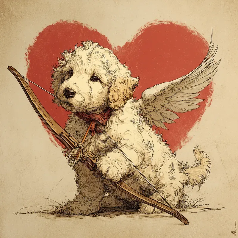 1950s Cupid Pet Poster Squares