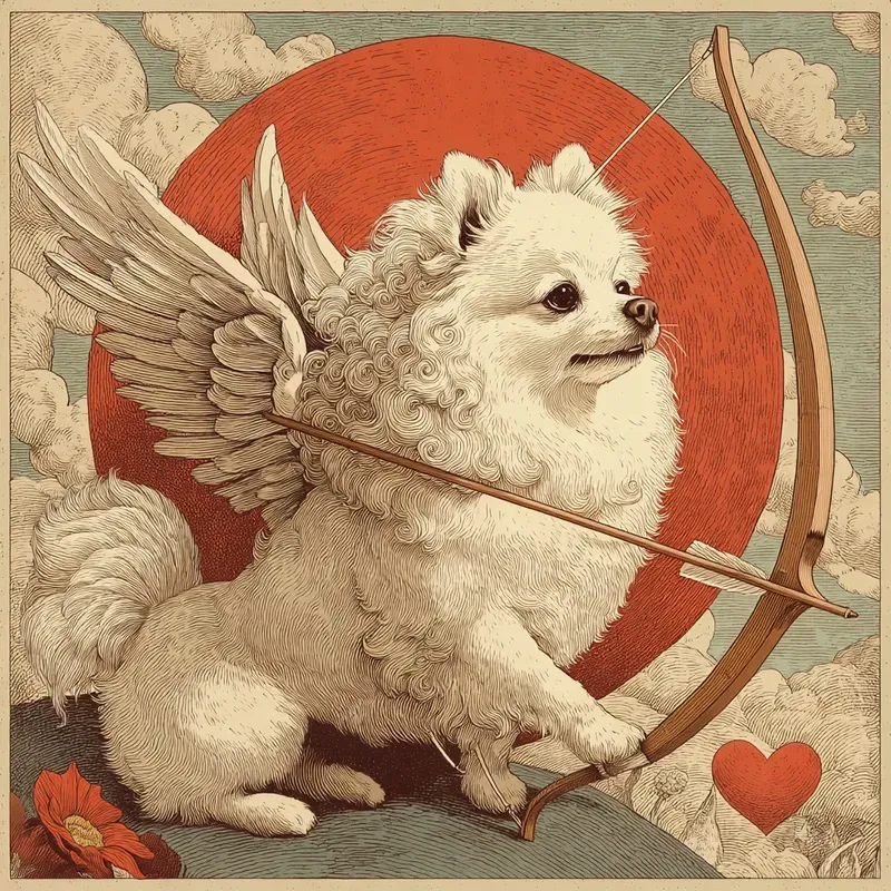 1950s Cupid Pet Poster Squares