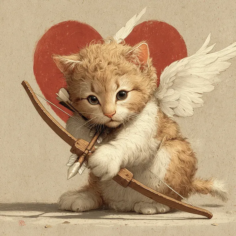 1950s Cupid Pet Poster Squares