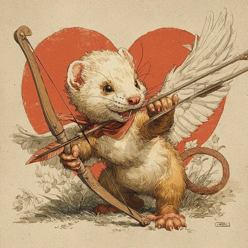 1950s Cupid Pet Poster Squares