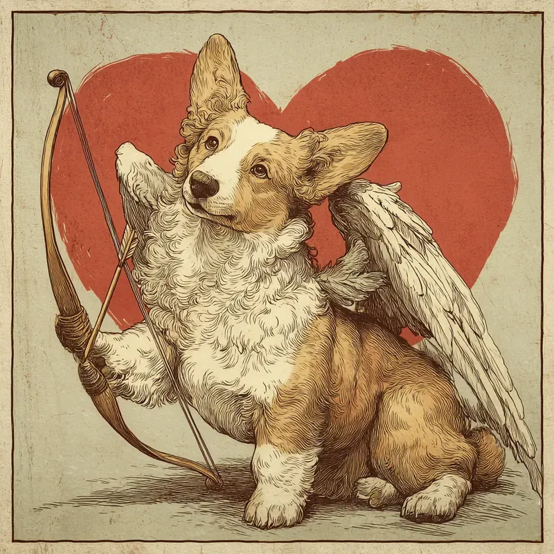 1950s Cupid Pet Poster Squares