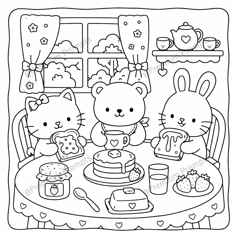 Adorable Kawaii Animals Coloring Pages