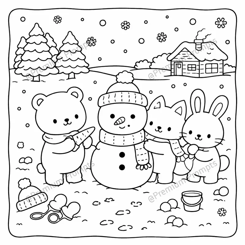 Adorable Kawaii Animals Coloring Pages