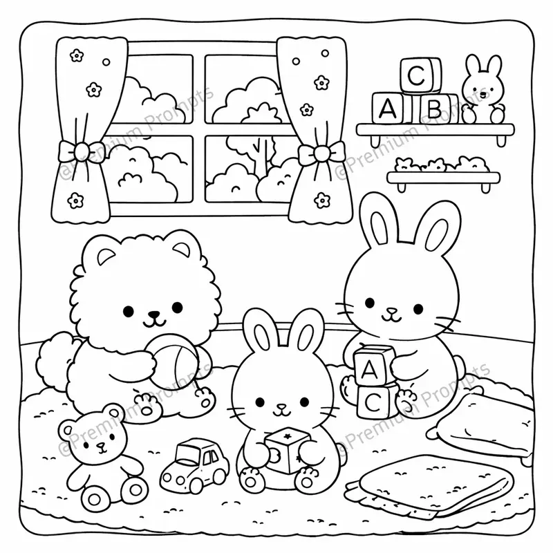 Adorable Kawaii Animals Coloring Pages