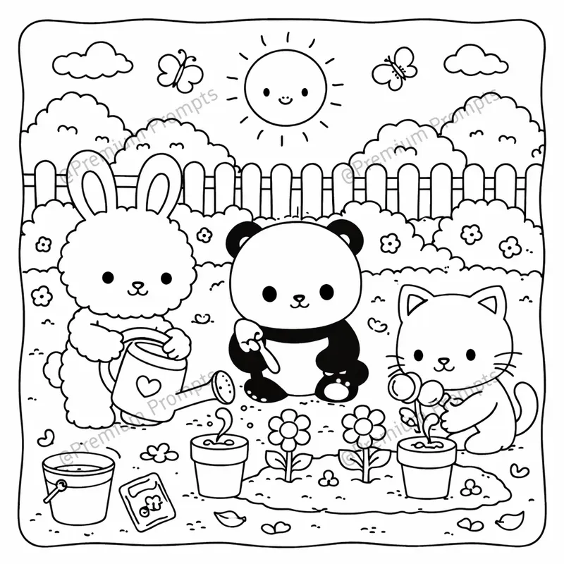 Adorable Kawaii Animals Coloring Pages