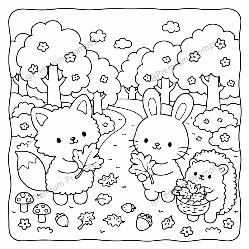 Adorable Kawaii Animals Coloring Pages