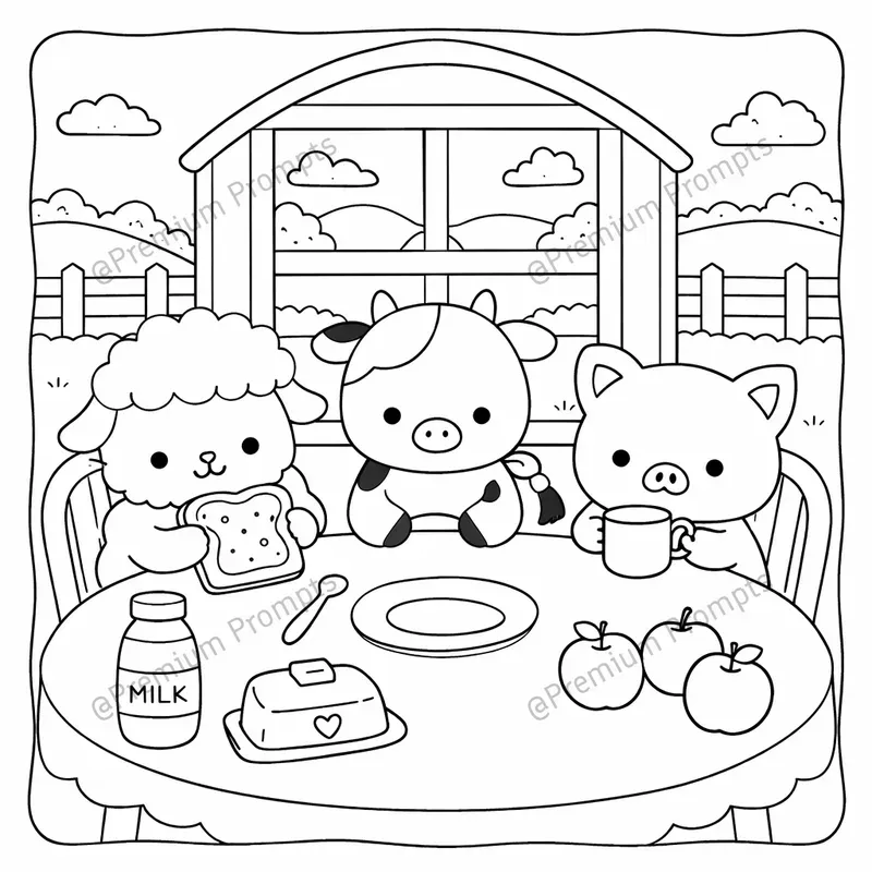 Adorable Kawaii Animals Coloring Pages
