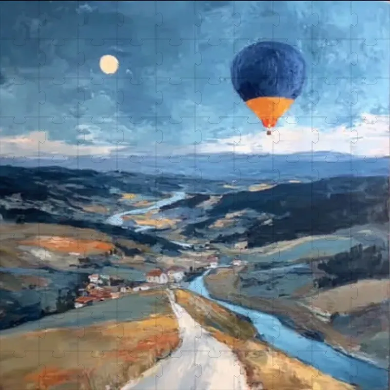 Oil Impasto Dreamy Twilight Blues