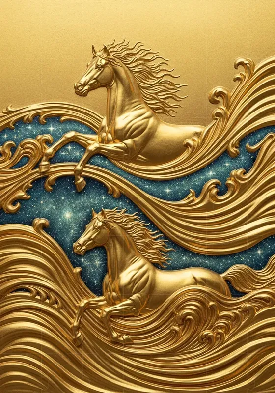 Golden Sculpted Flow Forms