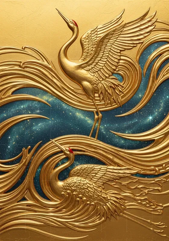 Golden Sculpted Flow Forms