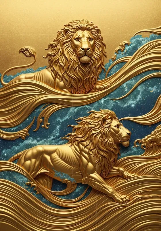 Golden Sculpted Flow Forms