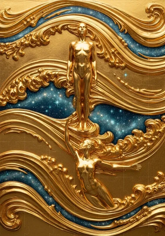 Golden Sculpted Flow Forms