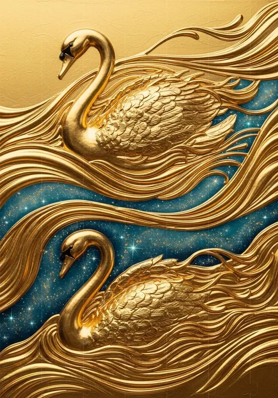 Golden Sculpted Flow Forms