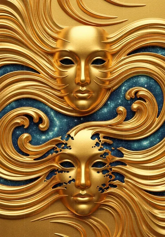 Golden Sculpted Flow Forms
