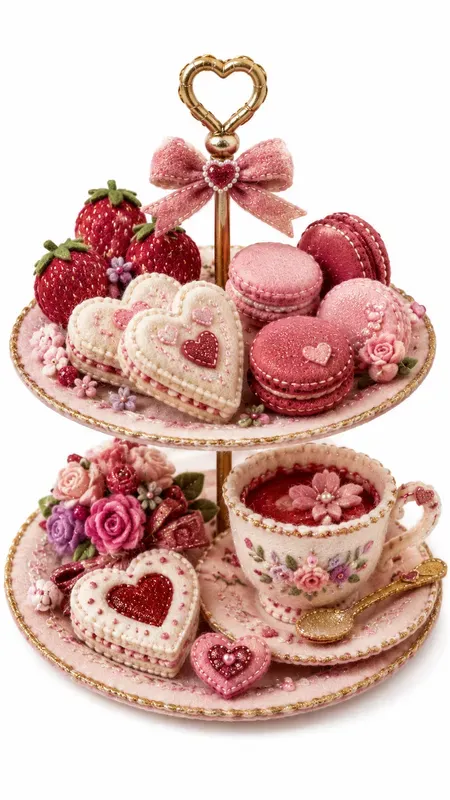 Felt Glitter Valentines Food Cliparts