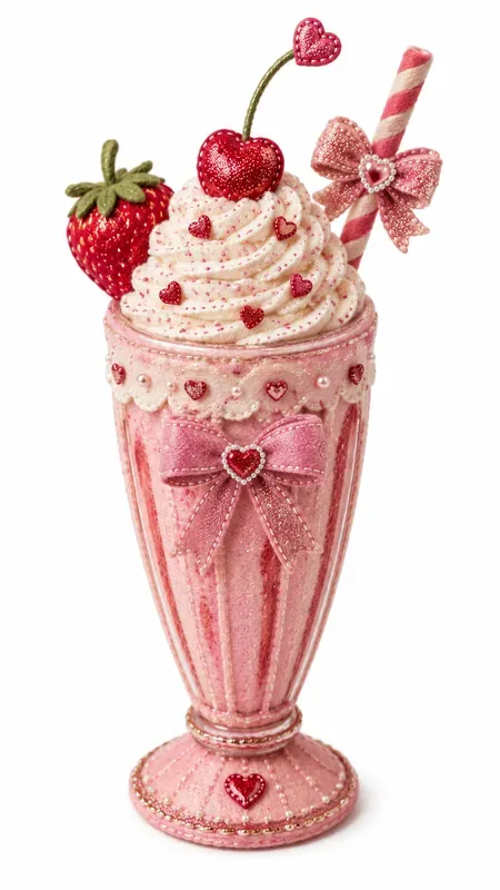 Felt Glitter Valentines Food Cliparts