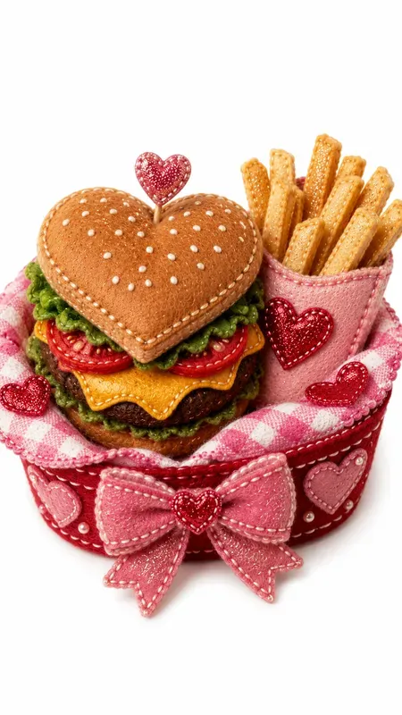 Felt Glitter Valentines Food Cliparts