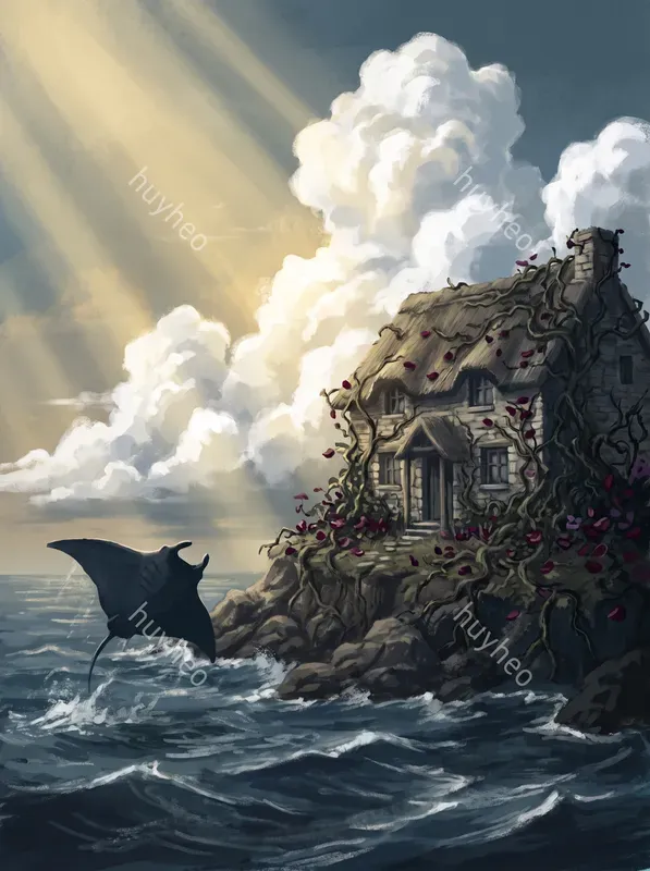 Floral Surrealism Ocean Digital Art