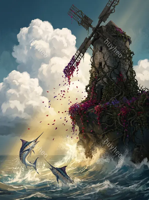 Floral Surrealism Ocean Digital Art
