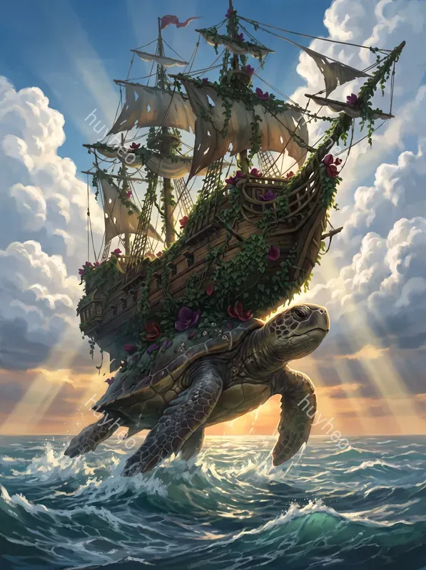 Floral Surrealism Ocean Digital Art