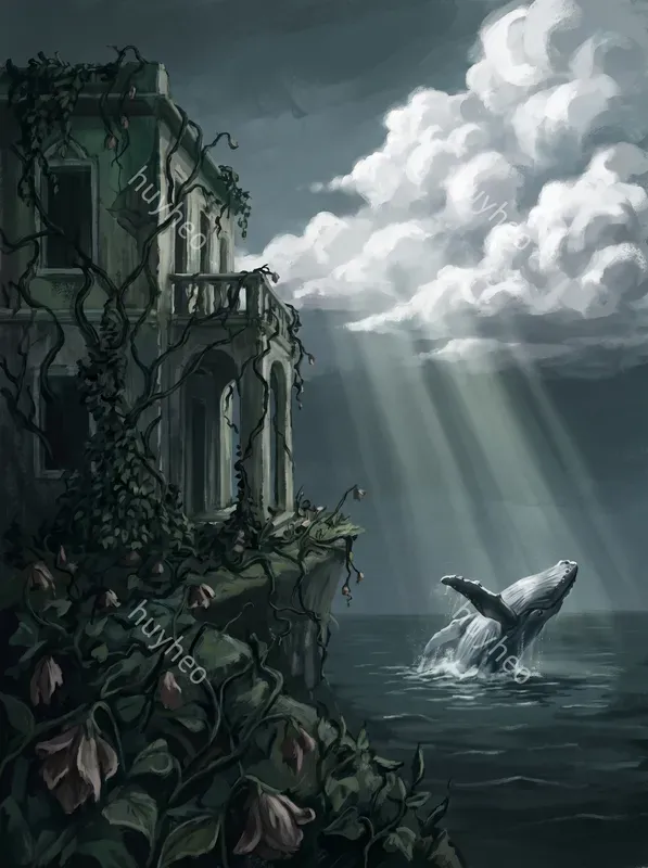 Floral Surrealism Ocean Digital Art