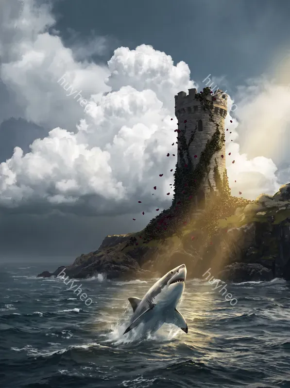 Floral Surrealism Ocean Digital Art