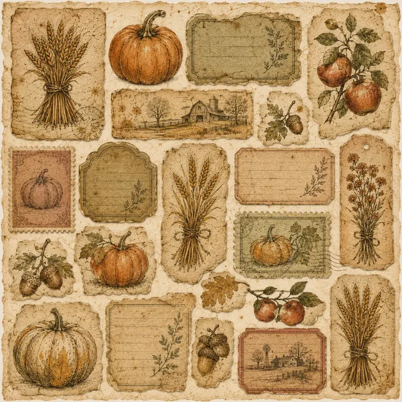 Vintage Ephemera Collage Sheets