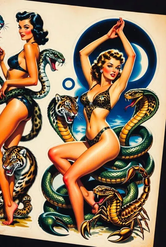 Retro Pinup Animal Sheets