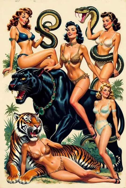 Retro Pinup Animal Sheets