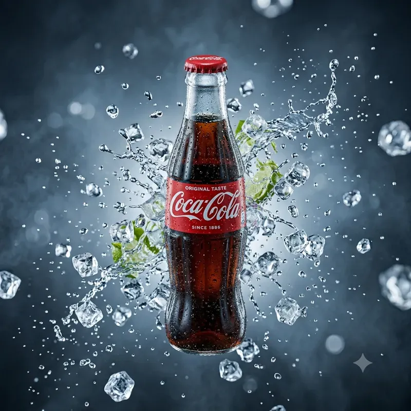 Ultrarealistic Floating Cold Drink Bottles