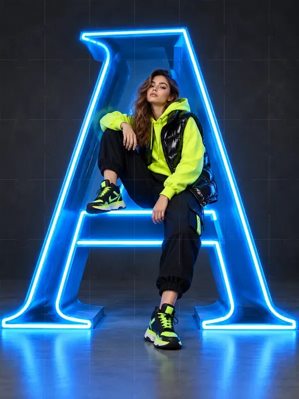 3d Glowing Neon Letters In Modern Fashion