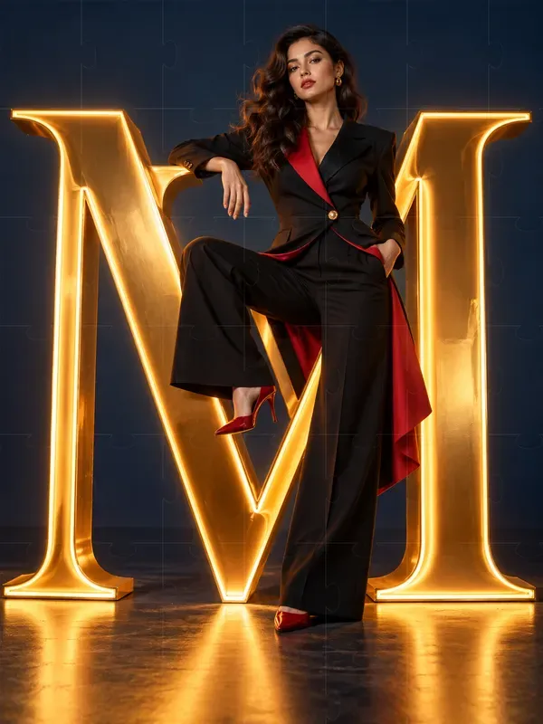 3d Glowing Neon Letters In Modern Fashion