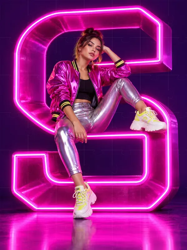 3d Glowing Neon Letters In Modern Fashion