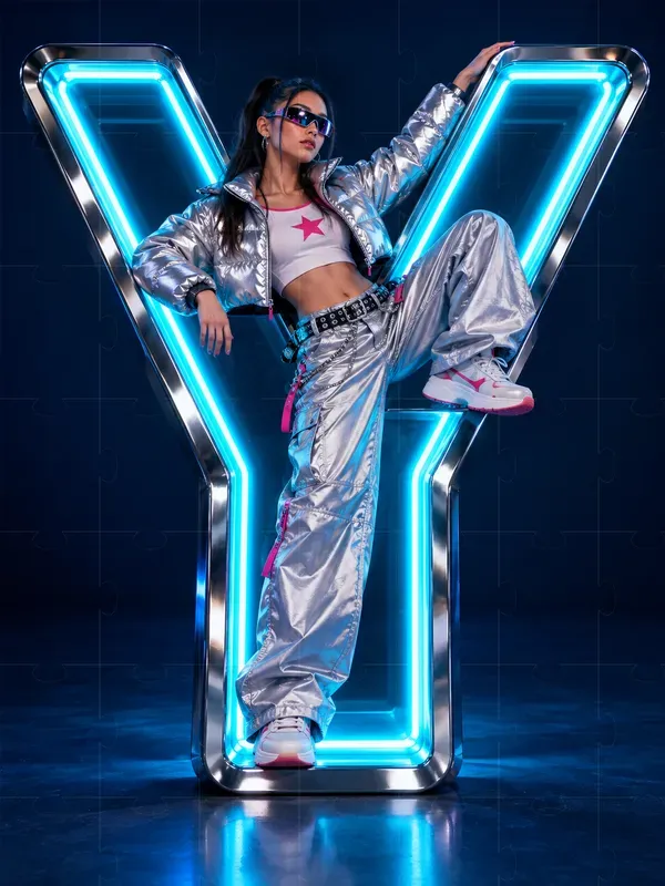 3d Glowing Neon Letters In Modern Fashion