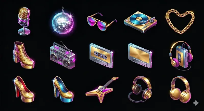 3D Grid Vaporwave Icon Studios