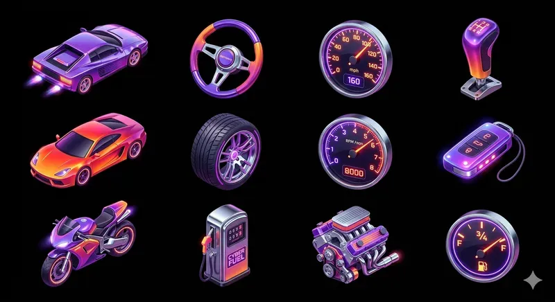 3D Grid Vaporwave Icon Studios