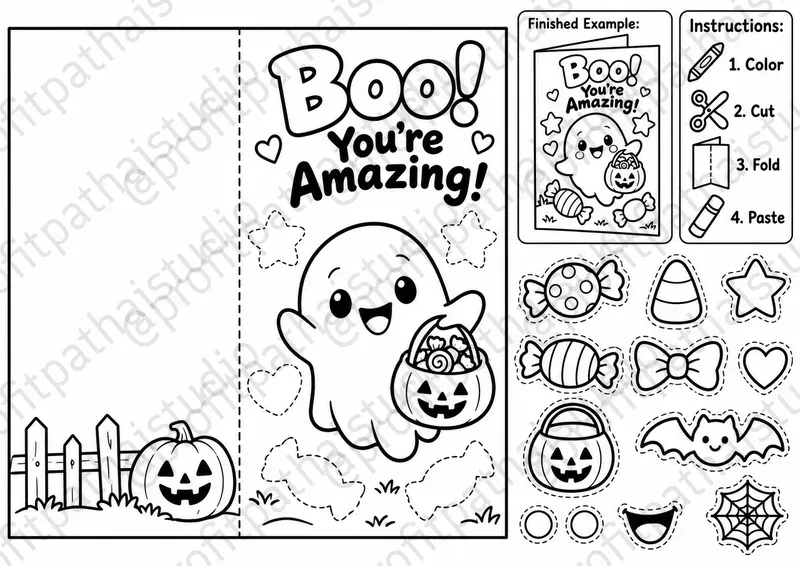 Halloween Cut Paste Gift Card Maker