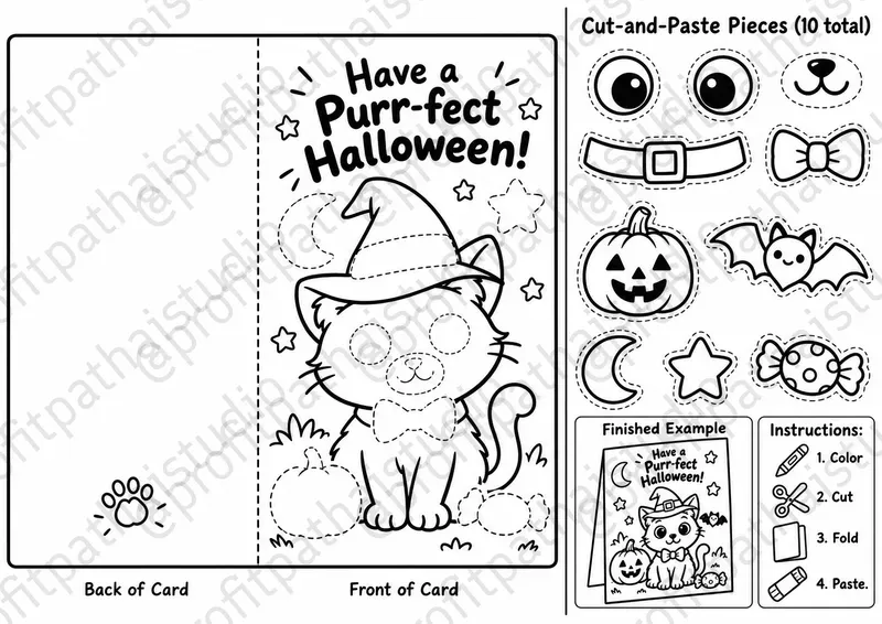 Halloween Cut Paste Gift Card Maker