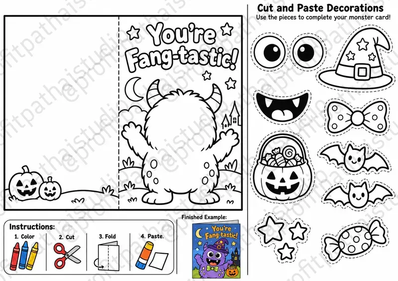 Halloween Cut Paste Gift Card Maker