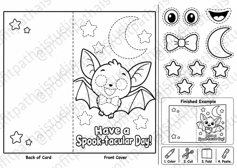 Halloween Cut Paste Gift Card Maker