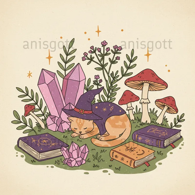 Whimsical Autumn Magic Forest Clipart