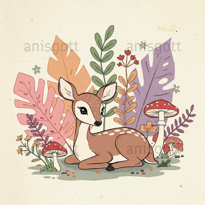 Whimsical Autumn Magic Forest Clipart