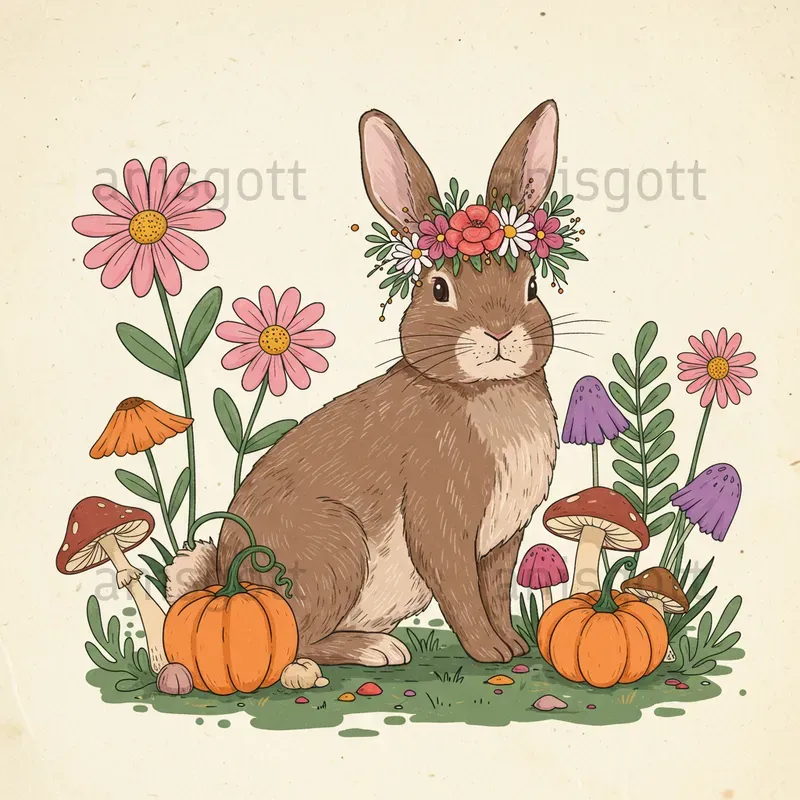 Whimsical Autumn Magic Forest Clipart
