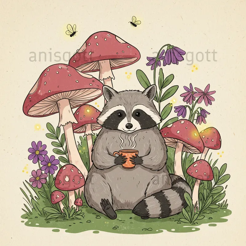 Whimsical Autumn Magic Forest Clipart