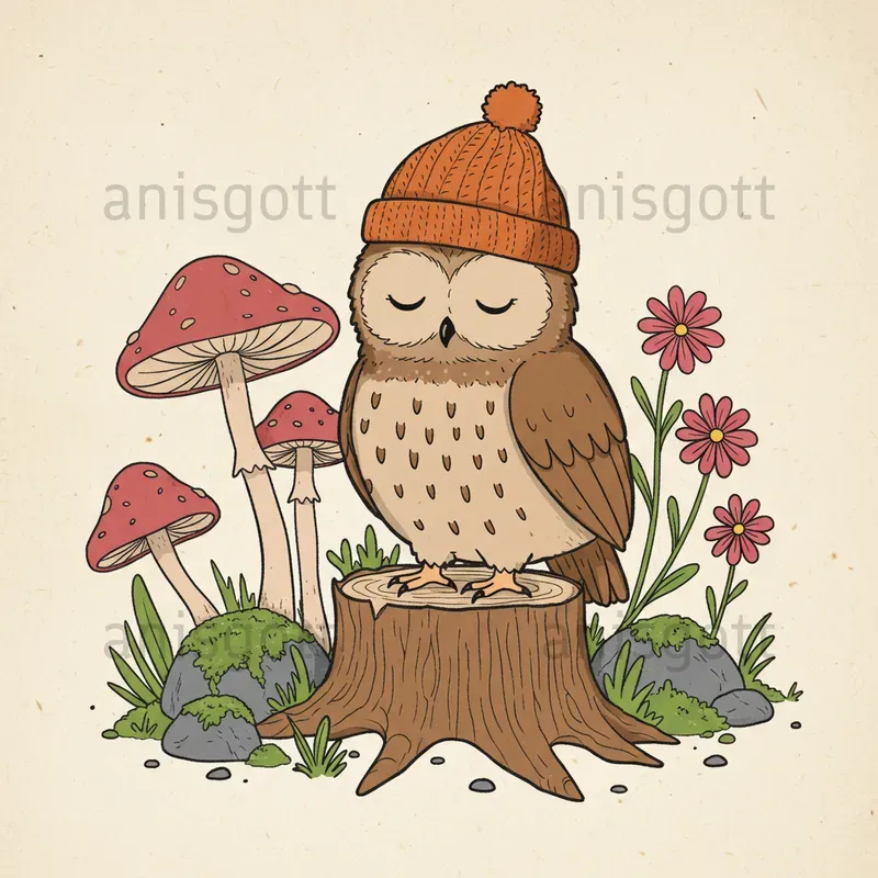 Whimsical Autumn Magic Forest Clipart