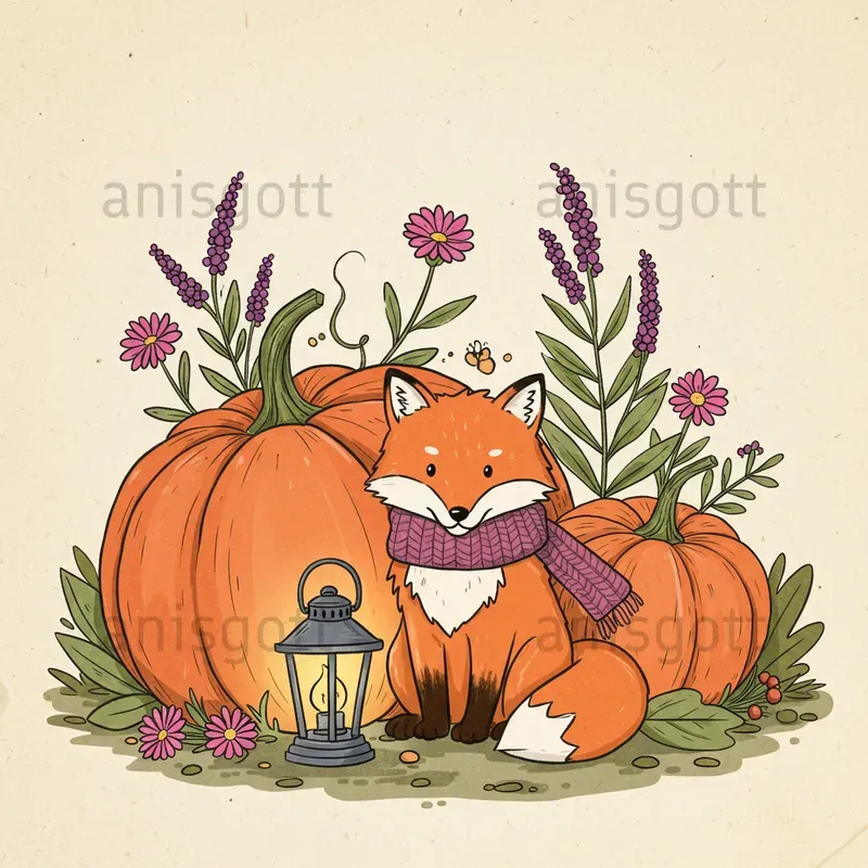 Whimsical Autumn Magic Forest Clipart