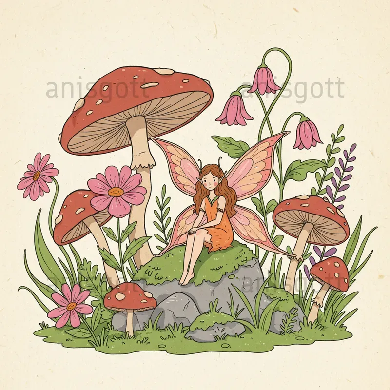 Whimsical Autumn Magic Forest Clipart