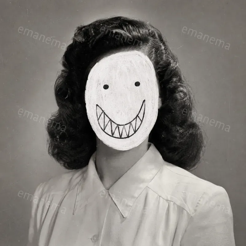 Crude Handdrawn Faces On Photos