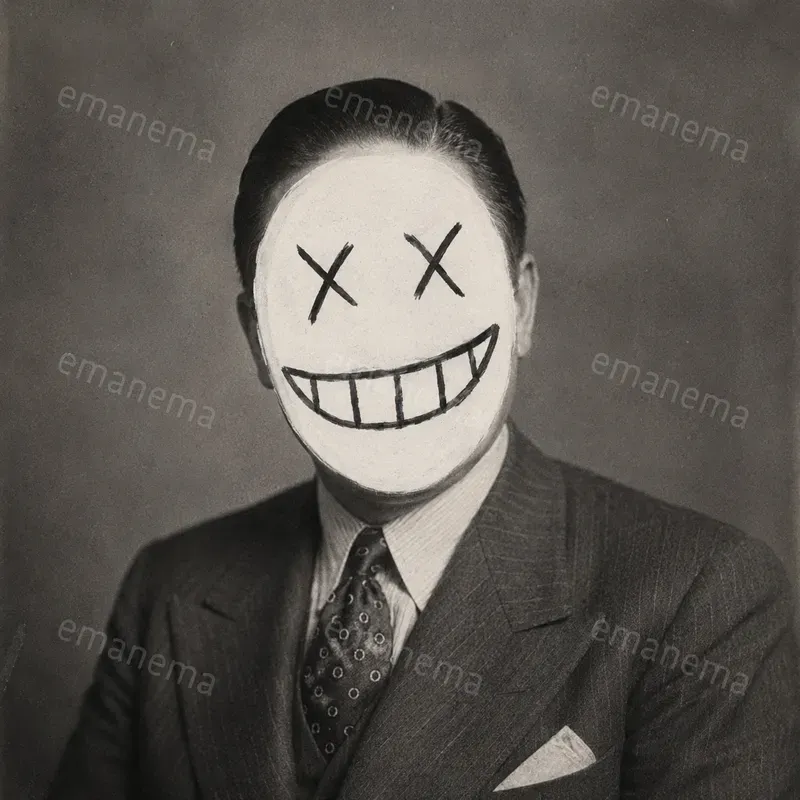 Crude Handdrawn Faces On Photos
