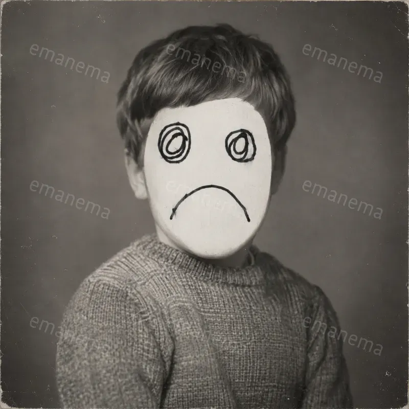 Crude Handdrawn Faces On Photos